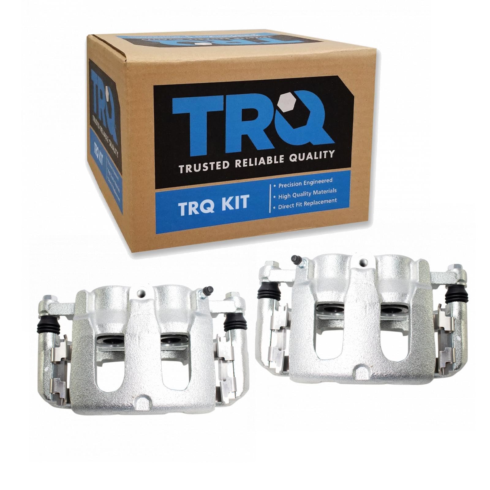 TRQ Front Driver and Passenger Side Brake Caliper Set Caliper Brackets