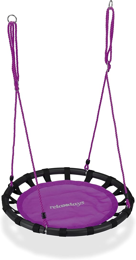 Relaxdays Nest Swing, Round Hanging Swing for Children, Height