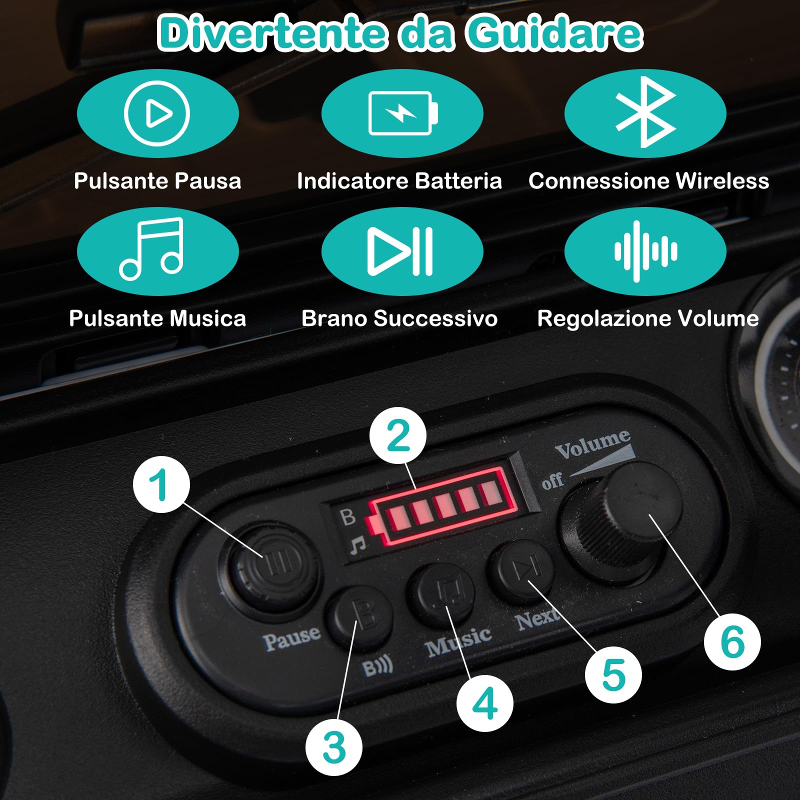 RELAX4LIFE Macchina Elettrica 12V, con Telecomando, con 3 Velocità, Clacson, Veicolo Elettrico per Bambini da 3 a 8 Anni (NERO)