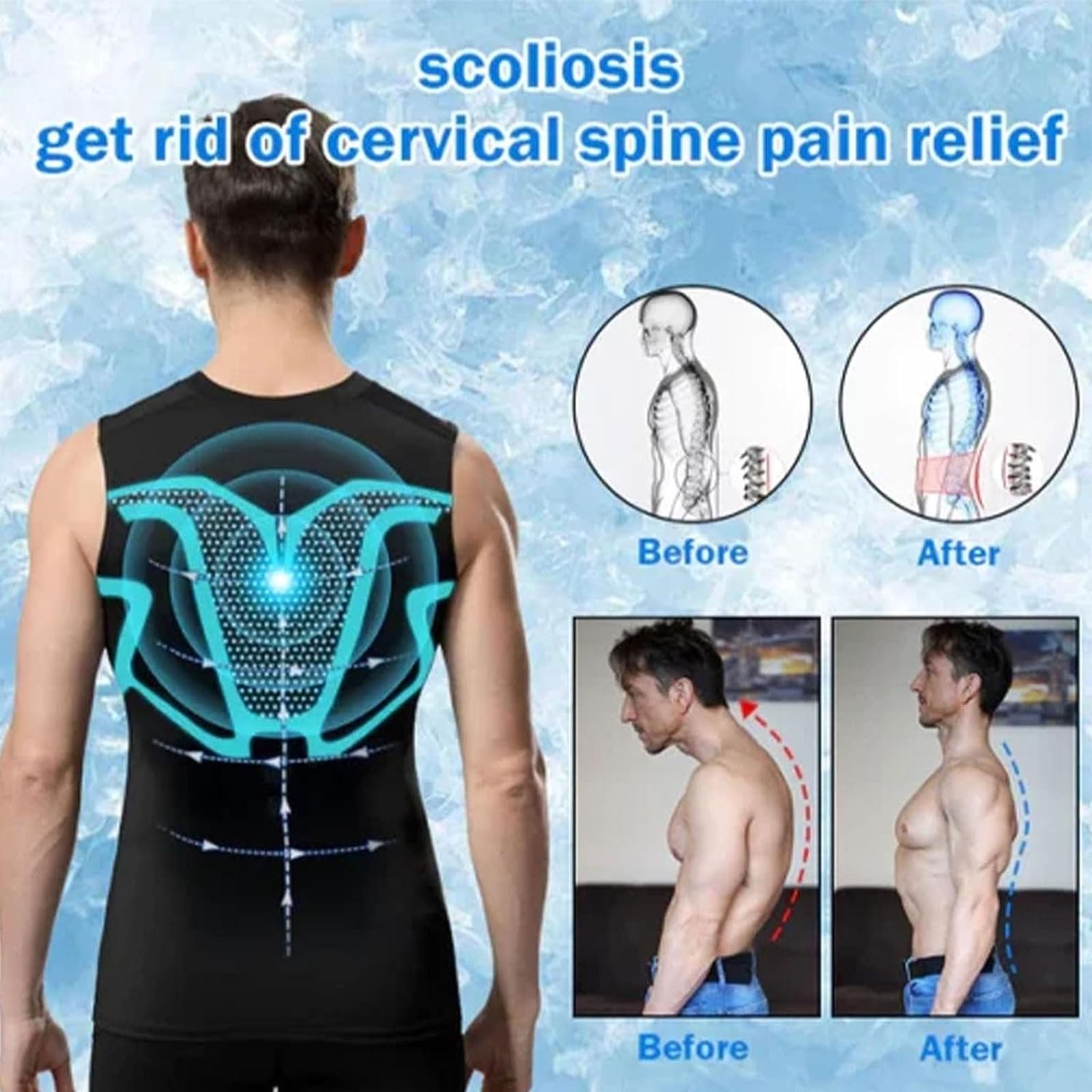 Chaleco Moldeador Iónico, Camiseta de Compresión para Ginecomastia en El Pecho para Hombres, Forma Cuerpo con El Chaleco Moldeador Iónico para Hombres