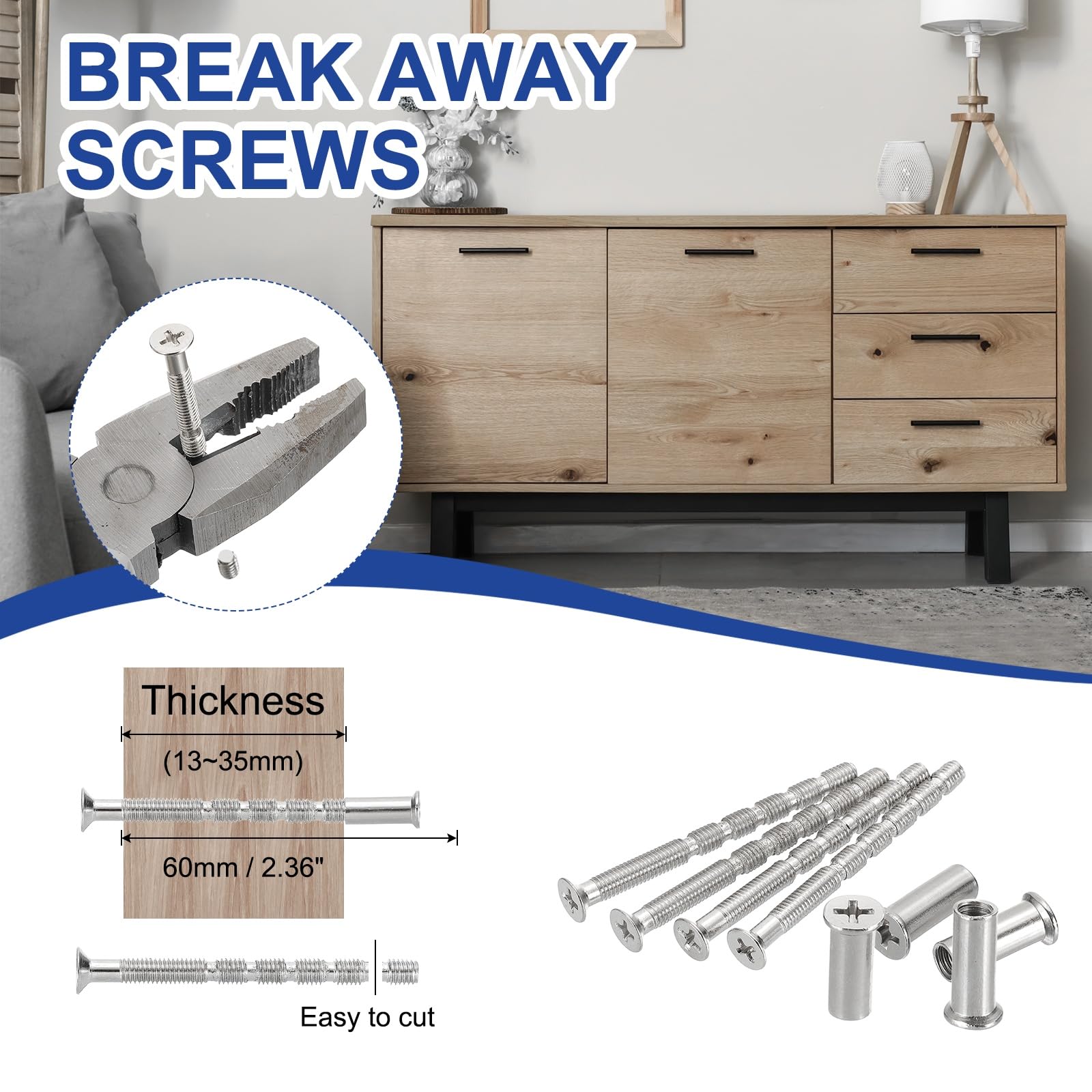 PATIKIL Door Handle Screws M5x60 - Image 4