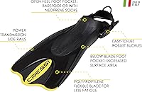 Vista 4 de Cressi Light Weight Premium Travel Snorkel Set for All Ages- Adjustable Fins + Silicone Mask + Dry Snorkel - Palau SAF Set: Made in Italy Yellow