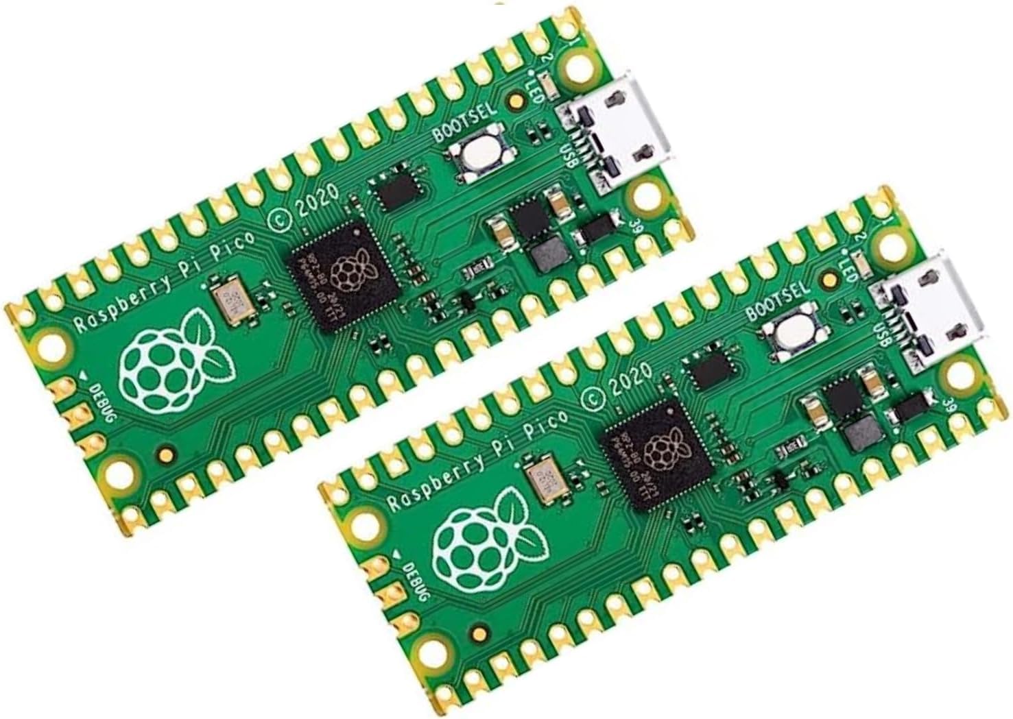 DUBEUYEW Raspberry Pi Pico Flexible Mikrocontroller-Karte basierend auf Raspberry Pi Dual-Core Arm Cortex M0+ Prozessor bis zu 133 MHz, unterstützt C/C++/Python (2 pcs)