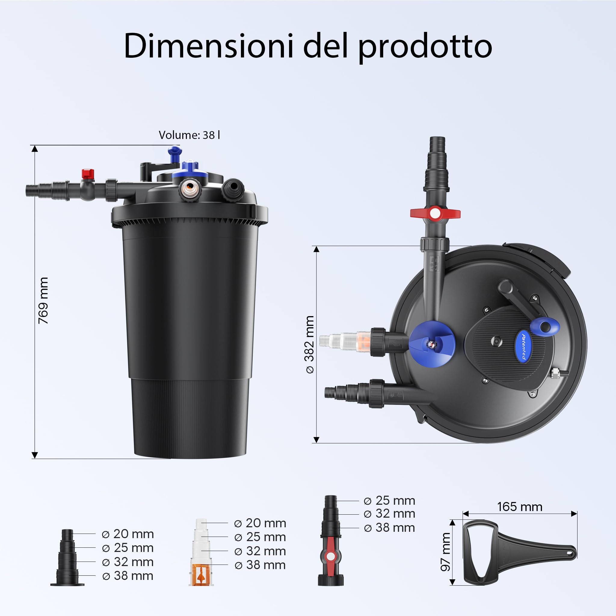 Set SunSun Filtro a pressione 30000l 18W Chiarificatore laghetto UVC NEO10000 Pompa 80W
