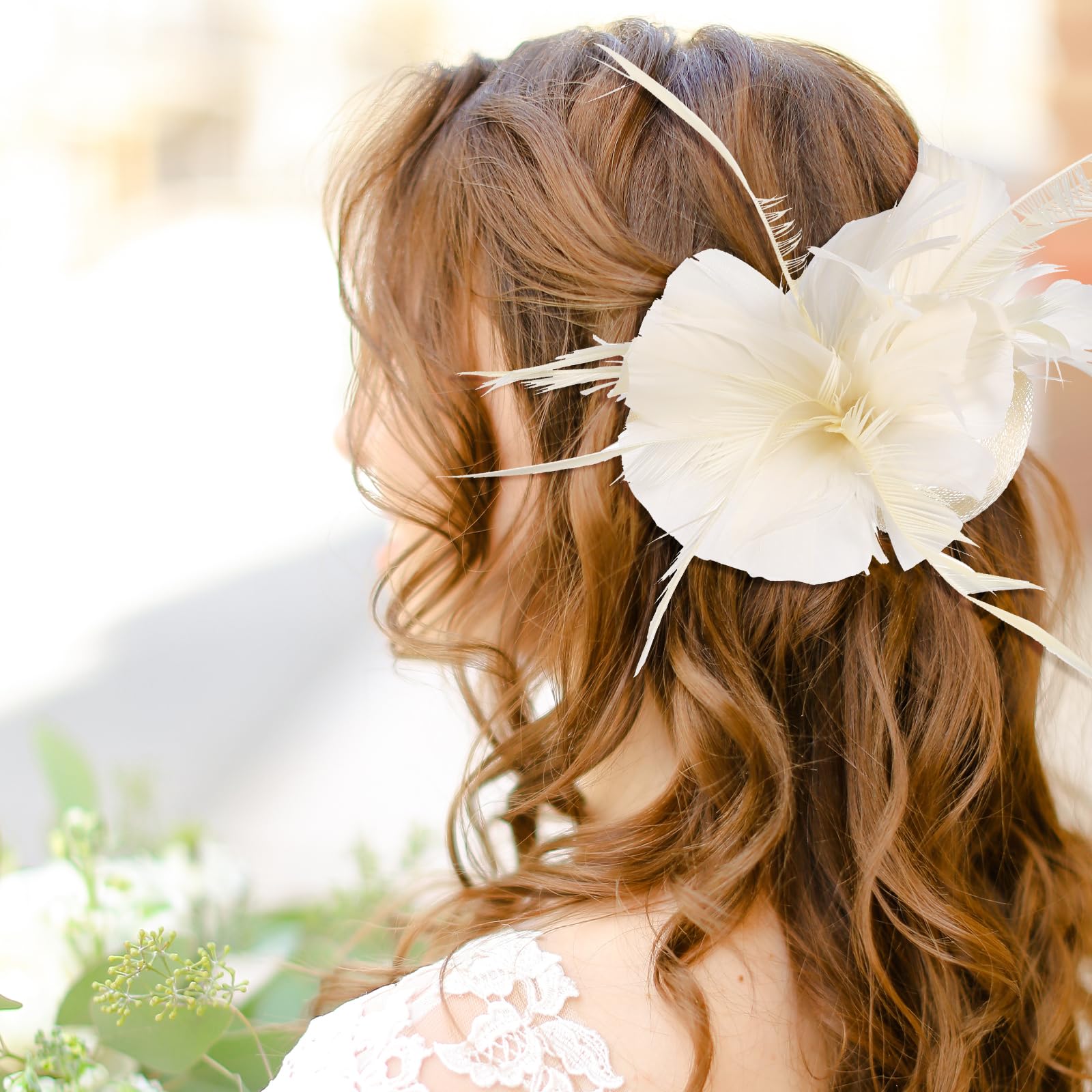 Elegant Flower Mesh Feathers Fascinator Hat Headband Wedding Cocktail Derby Tea Derby Fascinator Hat Elegant Women Kentucky Derby Headpiece  main image 4