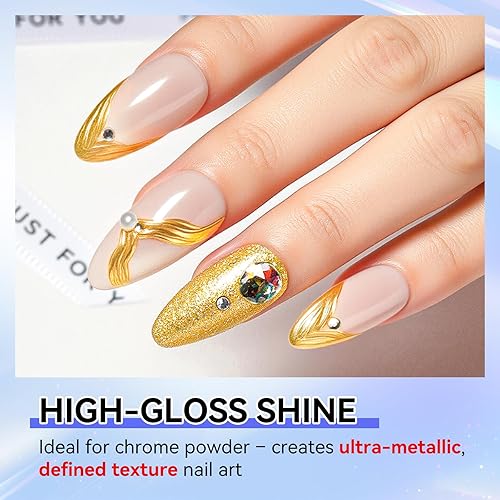 Miniatura 3 de Makartt Arte de uñas de gel 3D Gel de escultura 3D para arte de uñas, espejo, cromo, polvo de uñas, polaco, antojo, pintura metálica 3D, diseño de