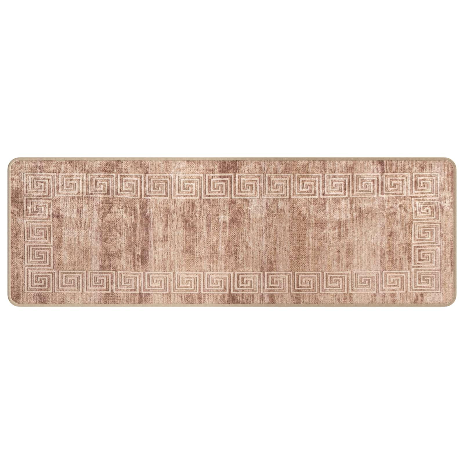 Tapis de couloir moderne blanc 50 x 150 cm MARSA lavable en velours