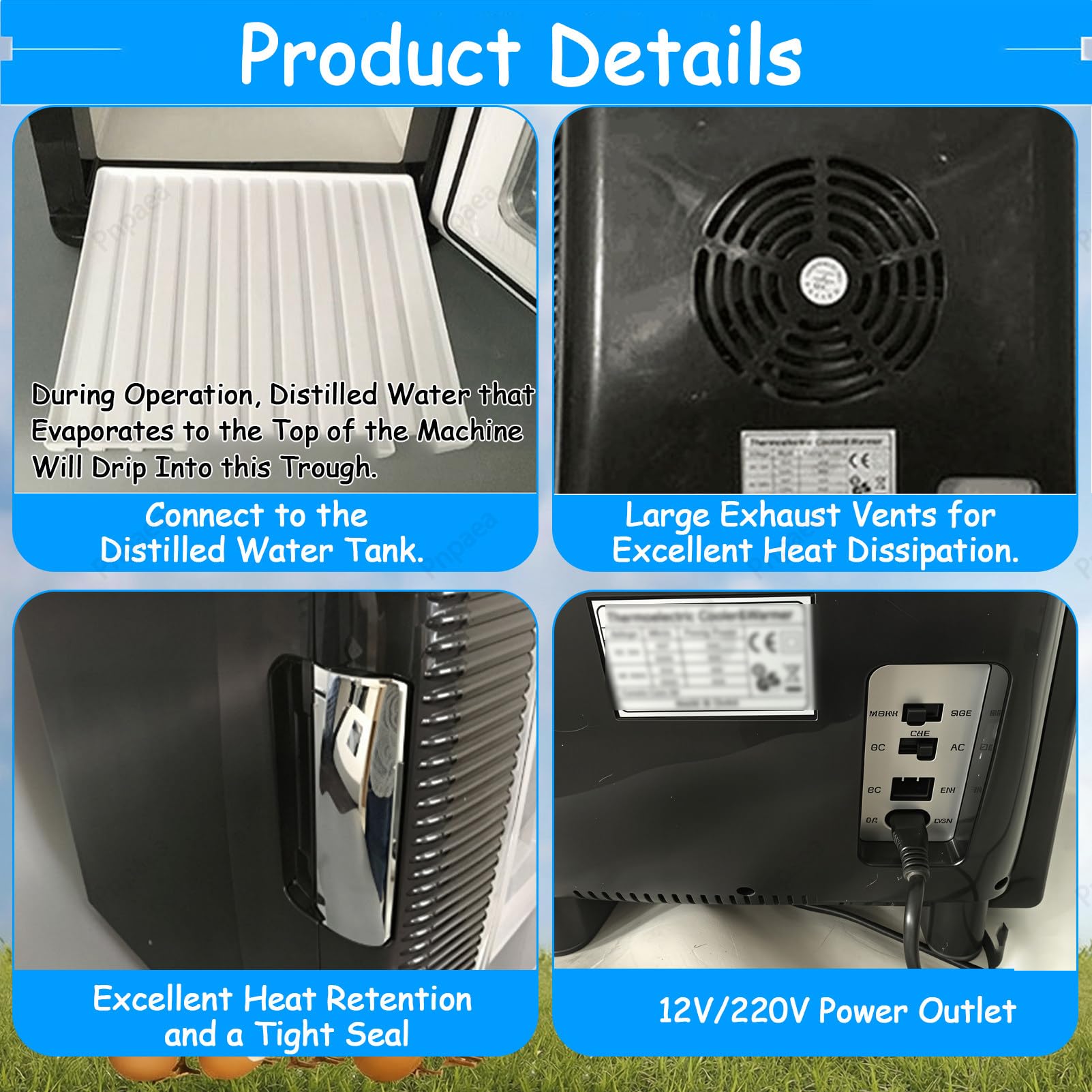 400W incubadora Digital de Huevos,Incubadora 5°-60°C, 25L Automático Incubadora Incubadora con Temperatura Constante para Reptiles o Anfibios White