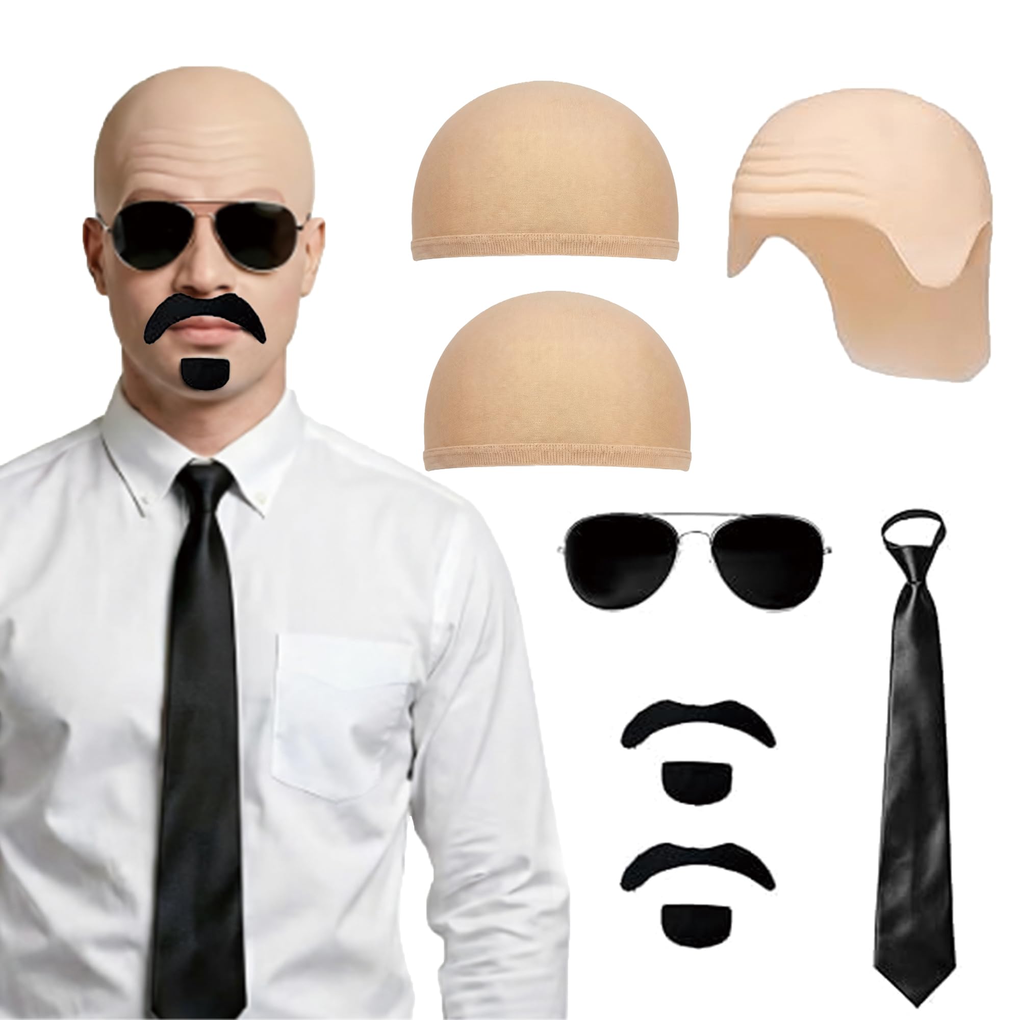 Photo 1 of Xnetsby 6 PCS Bald Cap Halloween Costume Set