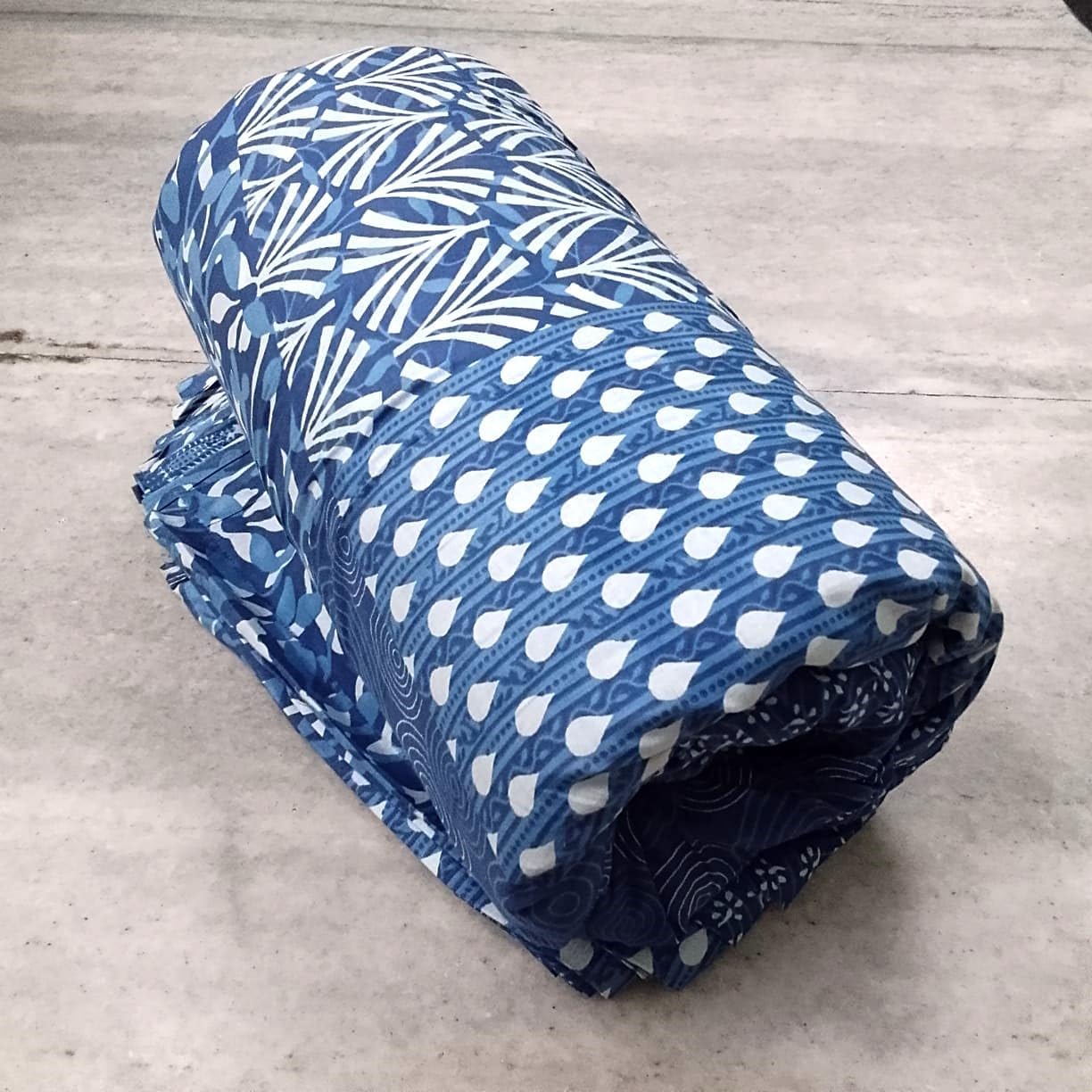 COTSILER Hand Block Print Fabric PRECUT 42 Inch Width100% Cotton Material Light Weight Cloth for Making Summer Dress Tops Indian Fabric for Crafting, Quilting Patchwork (Color 9, 3 Yard Precut)