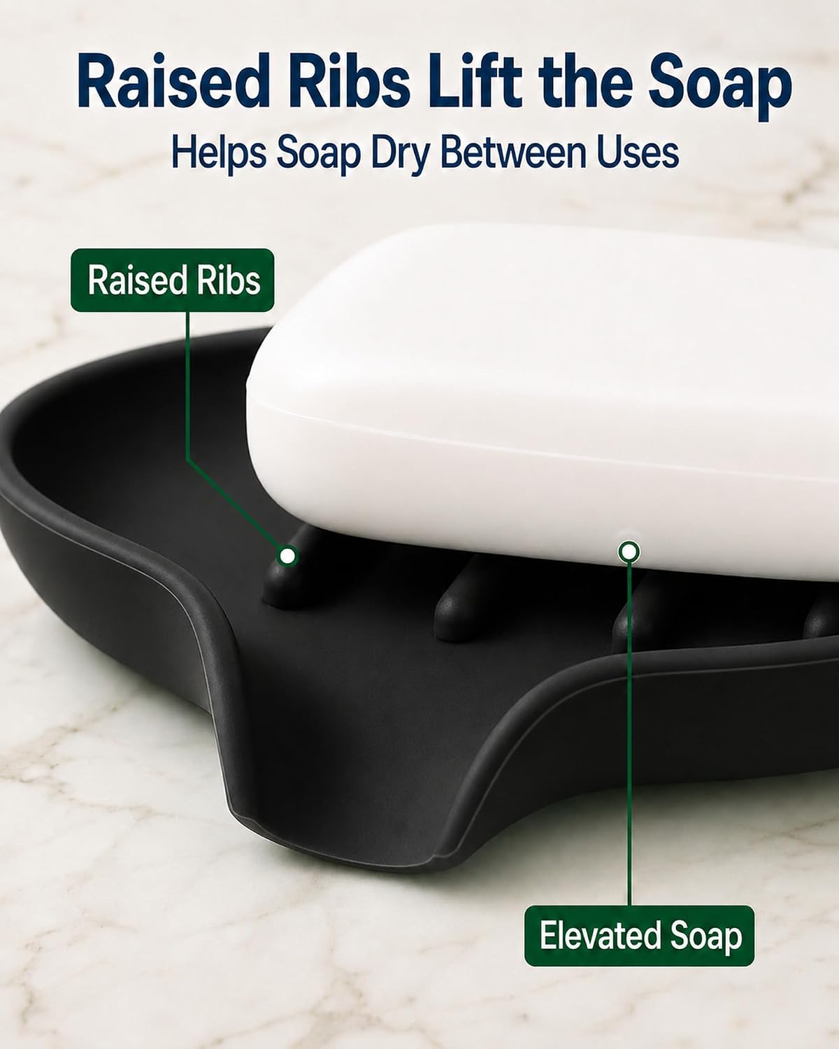 3 Pack Silicone Soap Dish for Shower, Bar Soap Holder with Drain Spout image 4