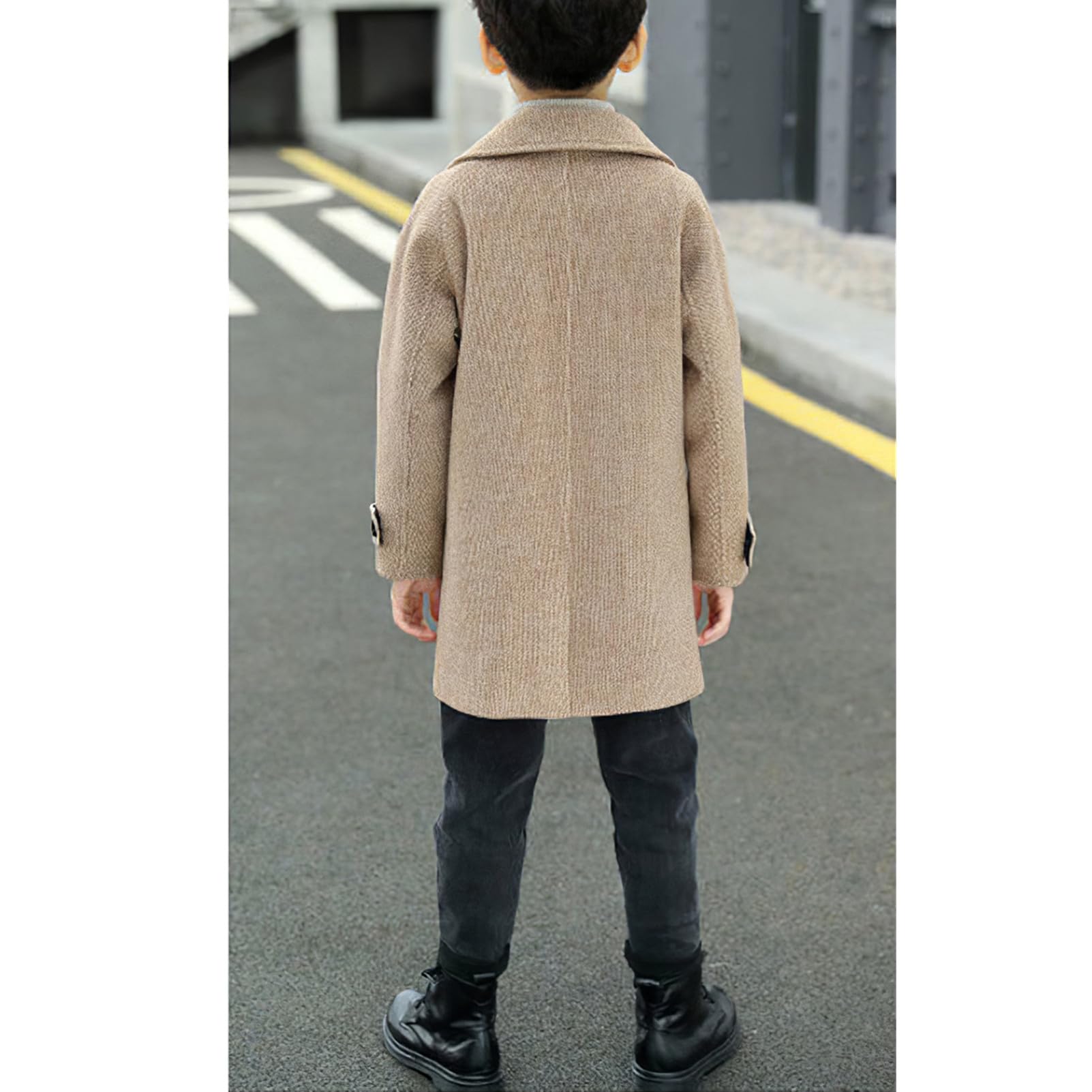 amropi Jungen Mantel Winter Erbsenmantel Doppelten Breasted Trenchcoat Warm Jacke für 3-10 Jahre