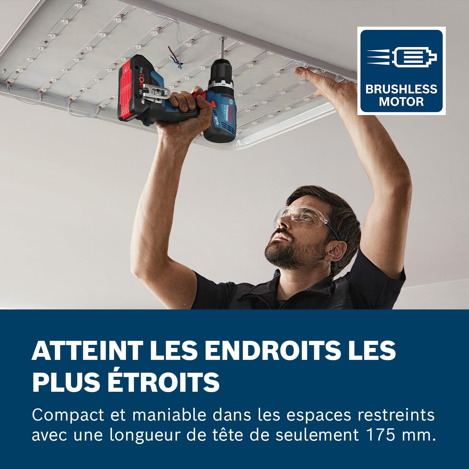 Bosch Professional Perceuse-visseuse sans fil GSB 18V-65 18V Moteur sans balais Longueur de tête 175