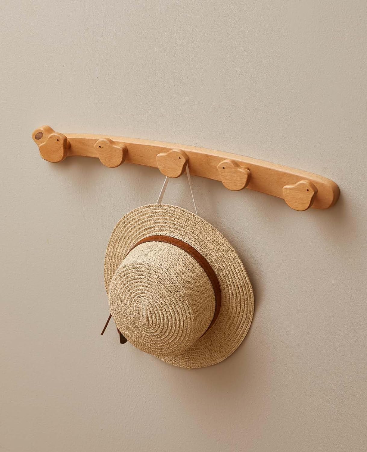 Kids Coat Rack Wall Mount - Wood Cute Coat Hooks Wall Mounted for Hanging Clothes,Purse,Key,Robe,Towel,Bag,Backpack,Modern Decorative Wall hooks Heavy Duty Hanger for Nursery,Bathroom,Entryway&Bedroom