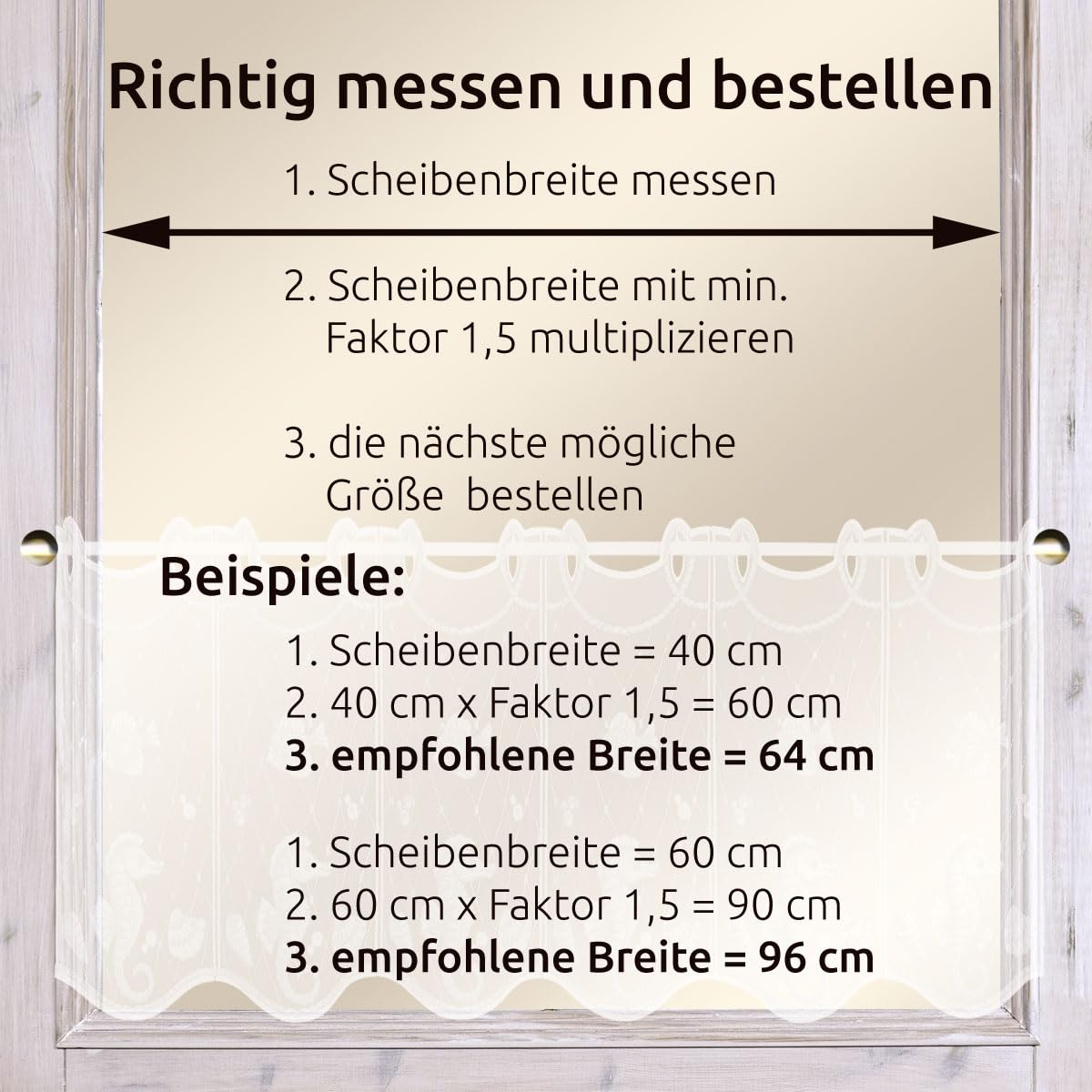 Scheibengardine Zitronen bestickt | Echte Vogtländische Spitze Landhaus Küchengardine & Bistrogardine | Kurzgardine sommerliche-fruchtige Fensterdeko Kurzstore Allzeit-Deko H x B 55 x 107 cm