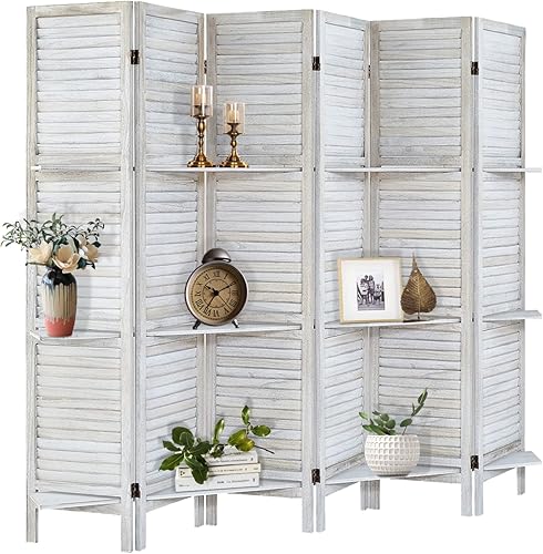 Miniatura 20 de Divisor de habitación con estantes, pantalla de privacidad, separadores de habitación y pantallas de privacidad plegables, separador de pared