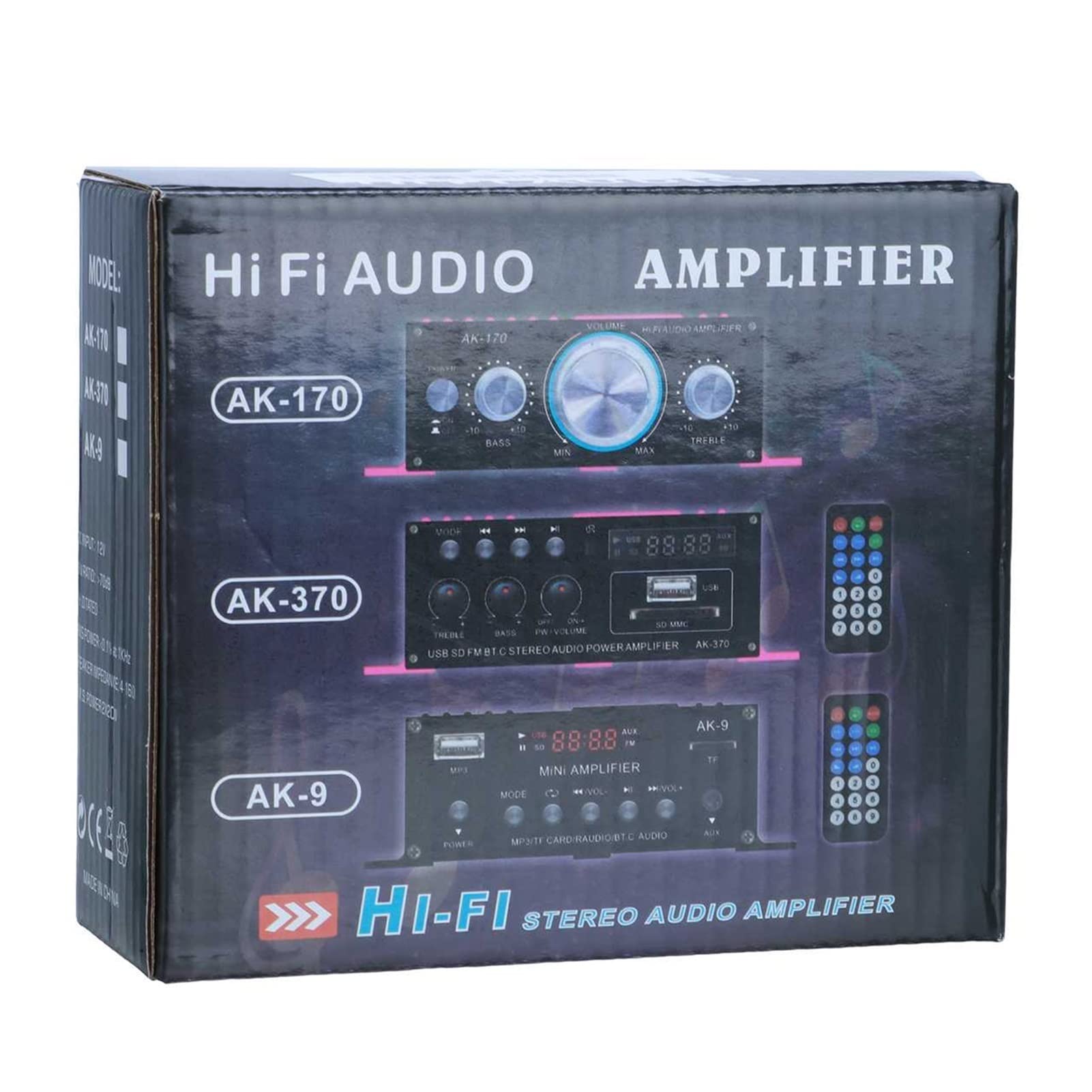 Amplificatore Audio, AK380 / AK370 / AK170 2 Canale Bluetooth HIFI Amplificatore di potenza Amplificatore domestico Audio Processor Classe D Controllo remoto FM. Radio(AK370)