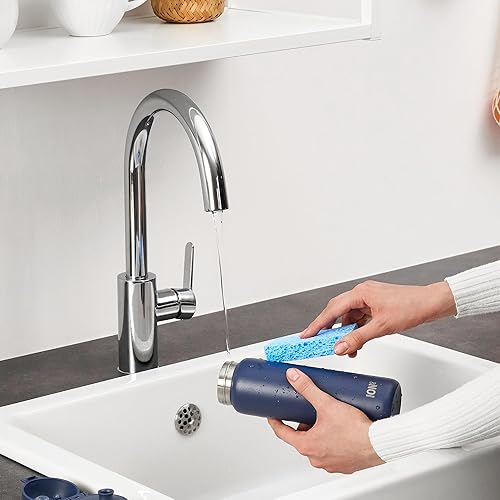 Miniatura 7 de ION8 Botella de agua de acero, 20.3 fl oz20 onzas, a prueba de fugas, fácil de abrir, bloqueo seguro, apto para lavavajillas, tapa abatible, se