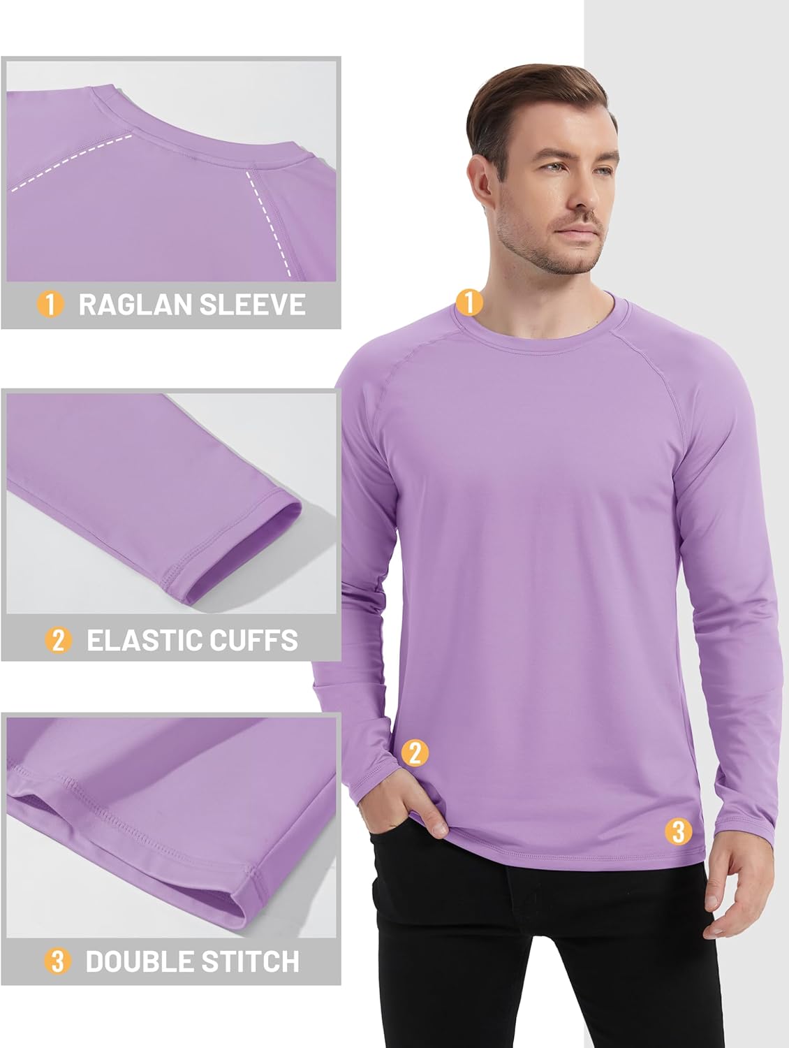 TACVASEN Men's Thermal Shirt Long Sleeve Fleece Lined Base Layer Lightweight Athletic Undershirt Winter Tops Workout - Image 6