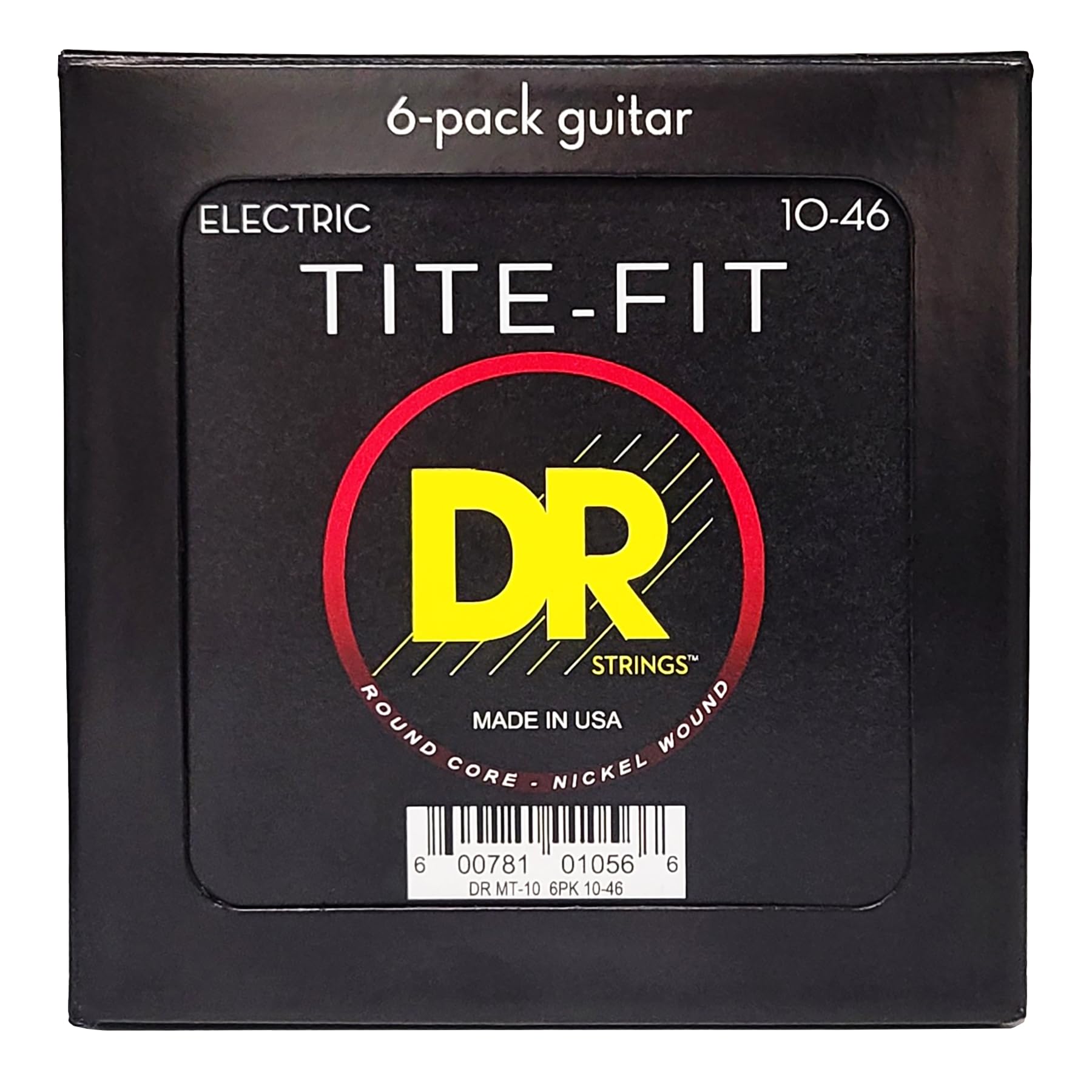 TITE-FIT™ - Corde per chitarra elettrica nichelate, medie 10-46 (confezione da 6)