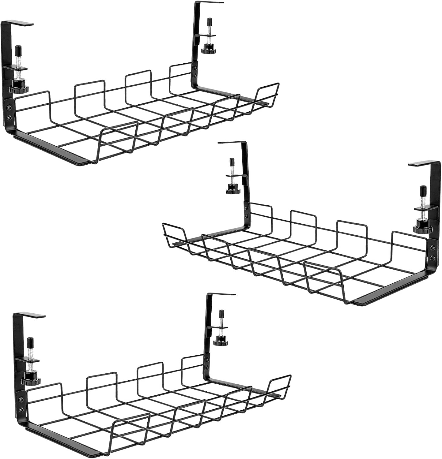Amazon.com: 3Pack Under Desk Cable Management Tray,15.7'' Metal No ...
