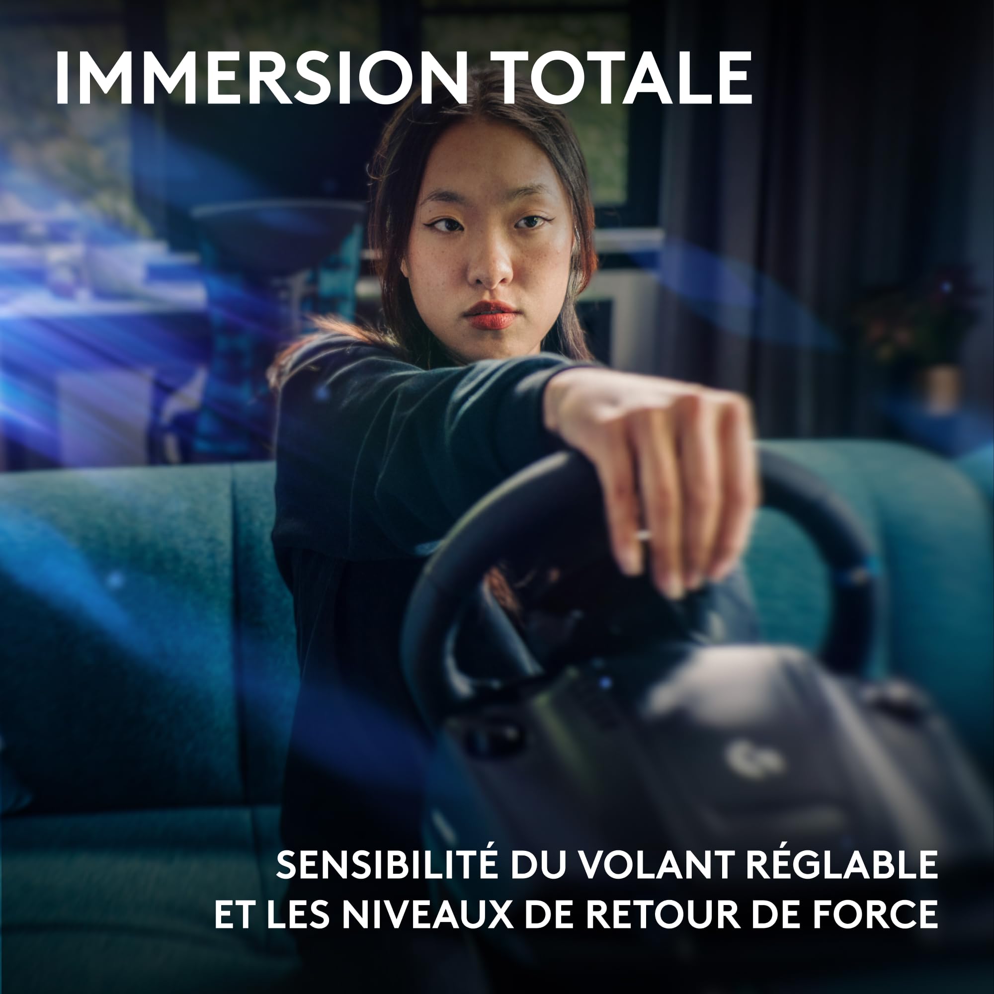 Logitech G G923 volant de course et pédales, TRUEFORCE jusqu'à 1000 Hz, commande de démarrage à double embrayage, housse de volant véritable, Xbox Series XS/Xbox One/PC - Noir