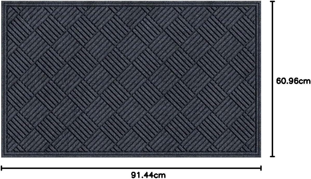 Apache Mills Crosshatch Mat, Smoke, 2-Feet by 3-Feet