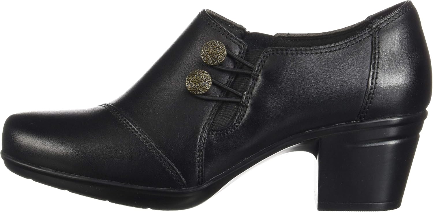 Clarks Women's Emslie Warren Slip-On Loafer 5 Black Leather