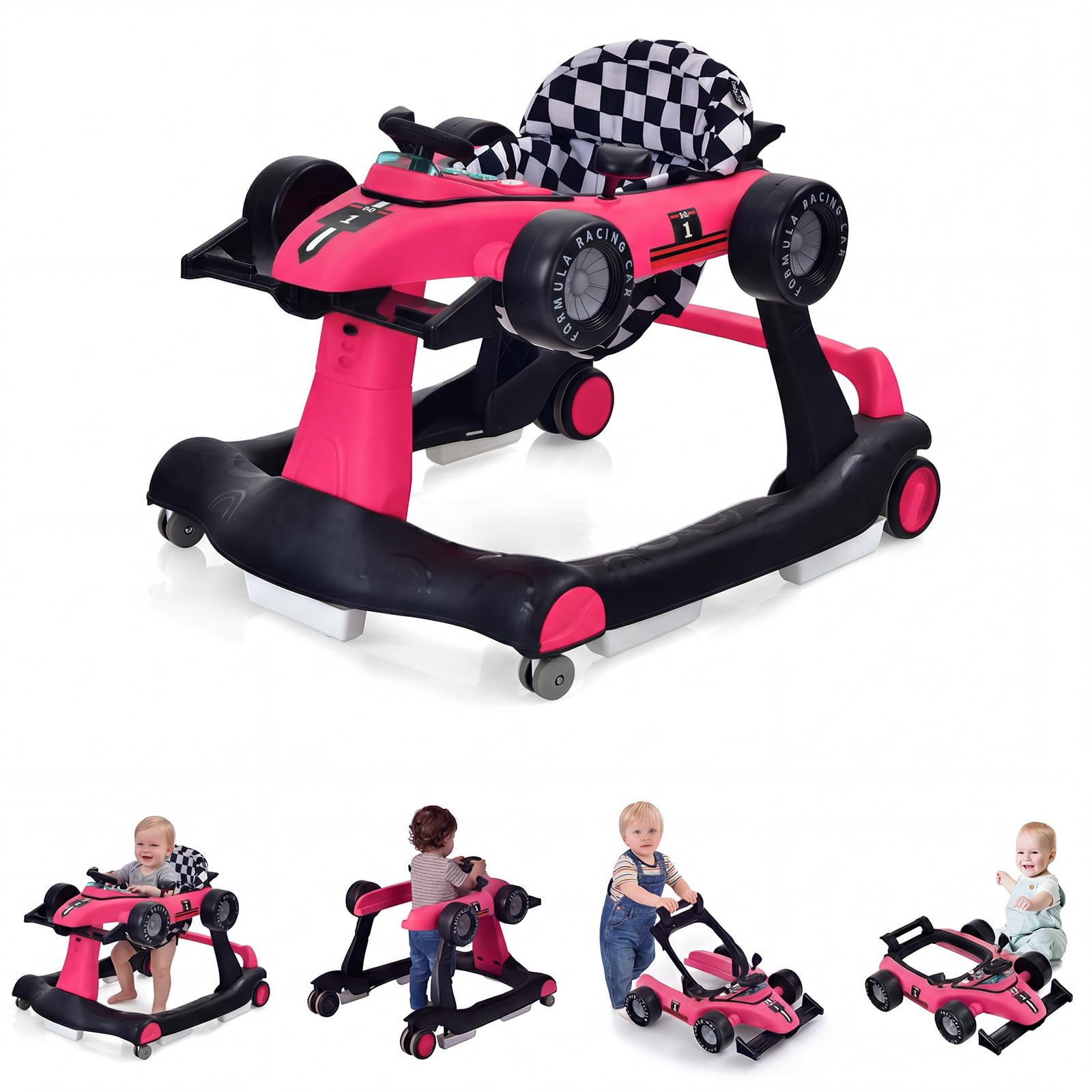 RELAX4LIFE 4 en 1 Andador para Bebés 6-18 Meses, Andador Plegable con Altura Regulable en 3 Niveles, Tacatá Bebés con Luces, Sonidos y Velocidad Controlable, 64 x 73 x 50,5-55,5 cm (Azul) — view 11