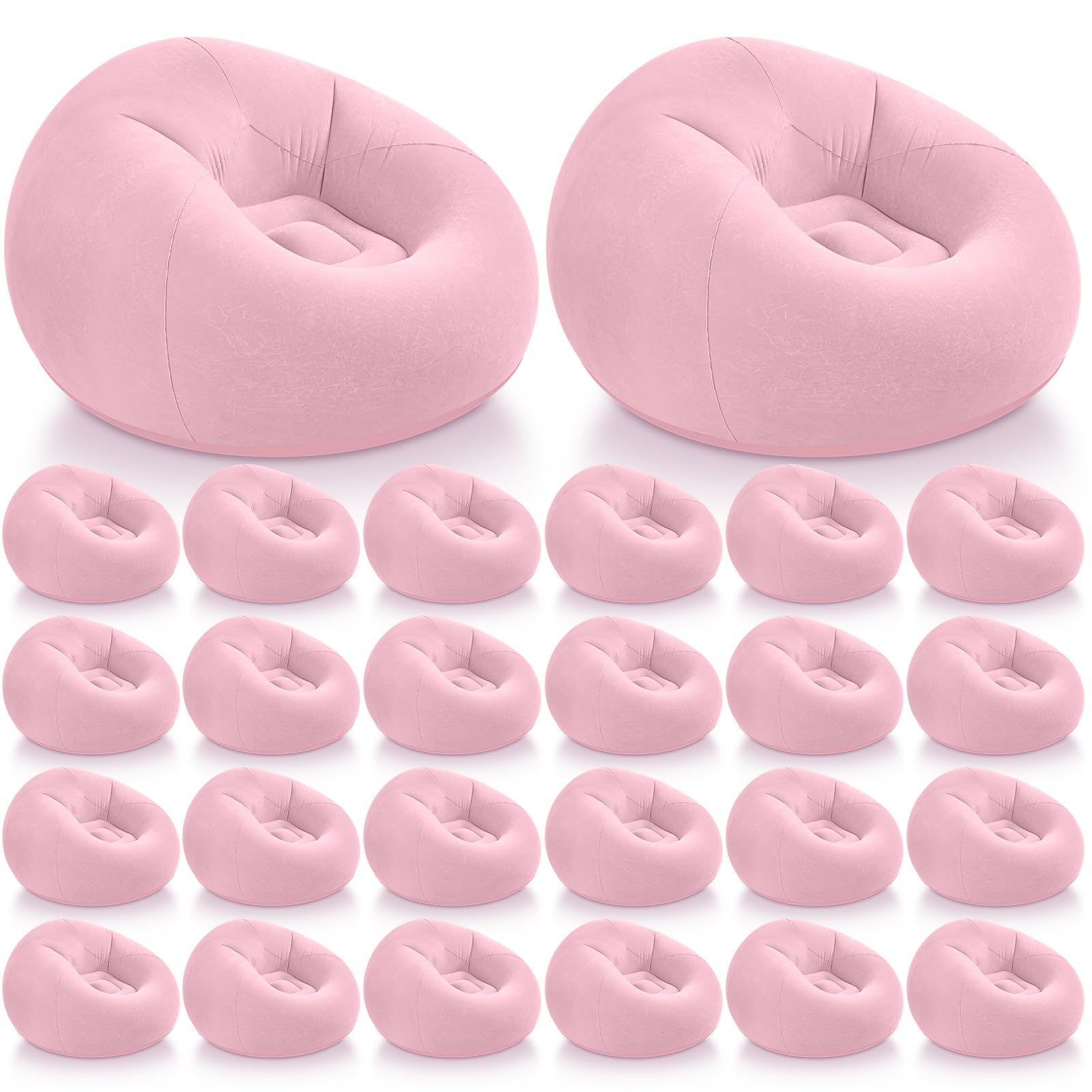 Realspring Inflatable Bean Bag Chairs,Pink,24 Pcs