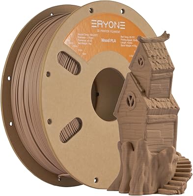 17 – ERYONE Wood PLA Filament 3D Printer PLA Filament 1.75mm +/- 0.03mm, PLA Filament 1KG Cardboard Spool(2.2LBS), Dark Wood