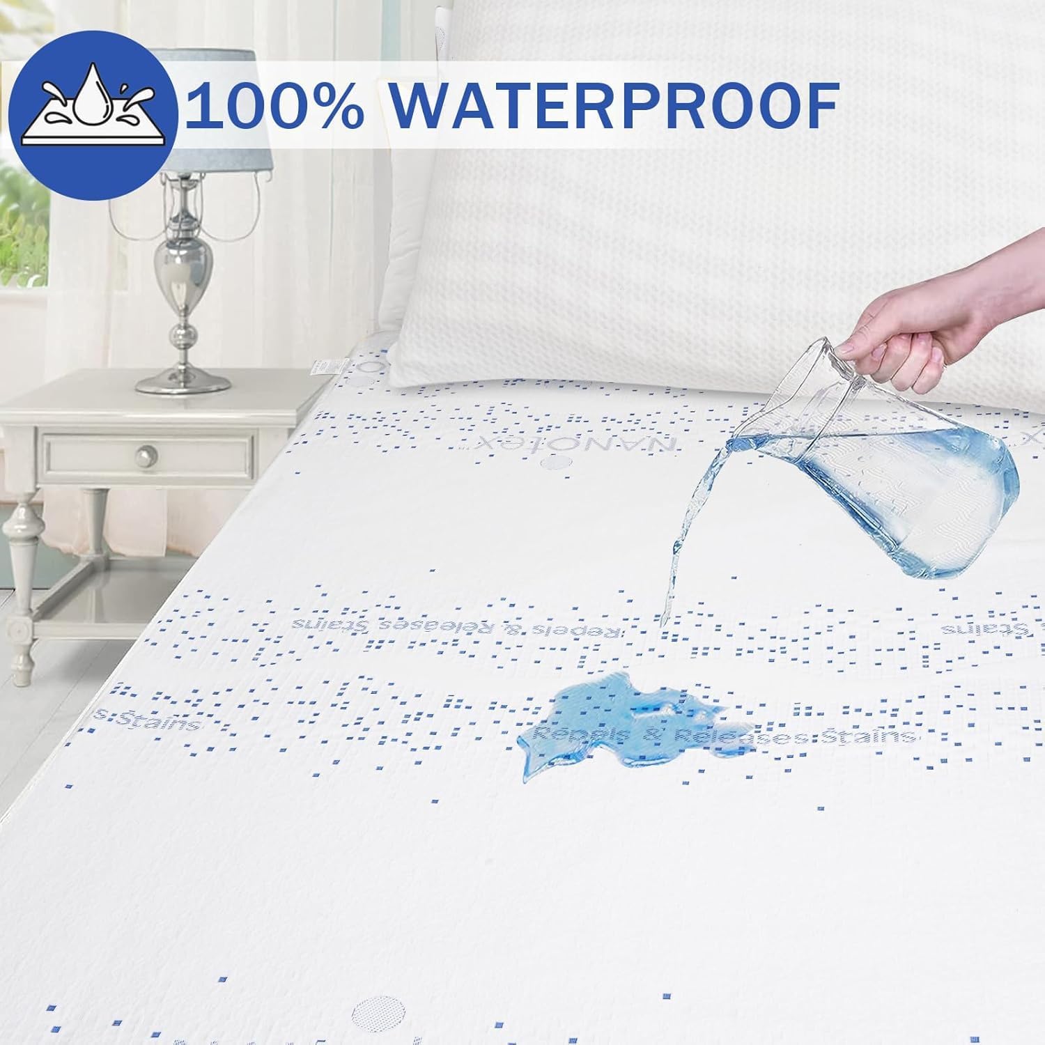 100% Waterproof Mattress Protector from Complete Collection, 6-Sided Full Zippered Encasement, Breathable Noiseless, Fits 8-9 Inch Mattress, Queen 60''x80''