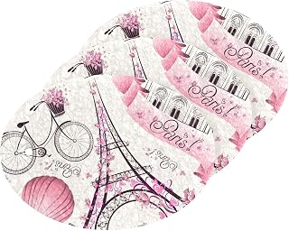 MAOBLYR Quick Absorption Household Cleaning Sponge,Double-Sided Reusable3.54x2.56In,Kitchen Tableware Multi-Purpose Cleaning 3 Sets-Paris Eiffel Tower Flower