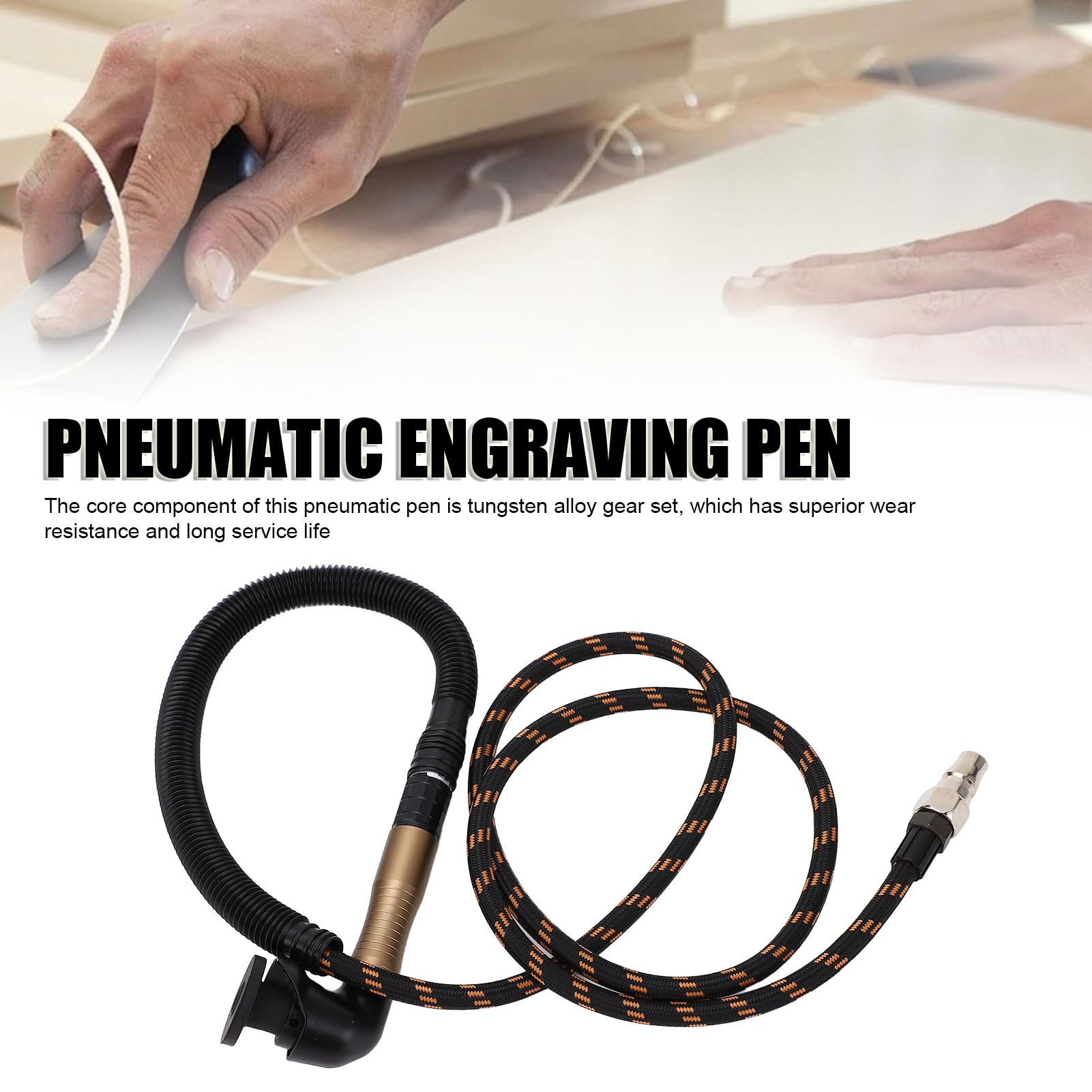 Kit di Utensili Pneumatici Ad Alta velocità con Penna per Incisione Pneumatica per Levigatura e Lucidatura di Precisione, per Appassionati e Professionisti del Fai da Te, Acciaio Legato,