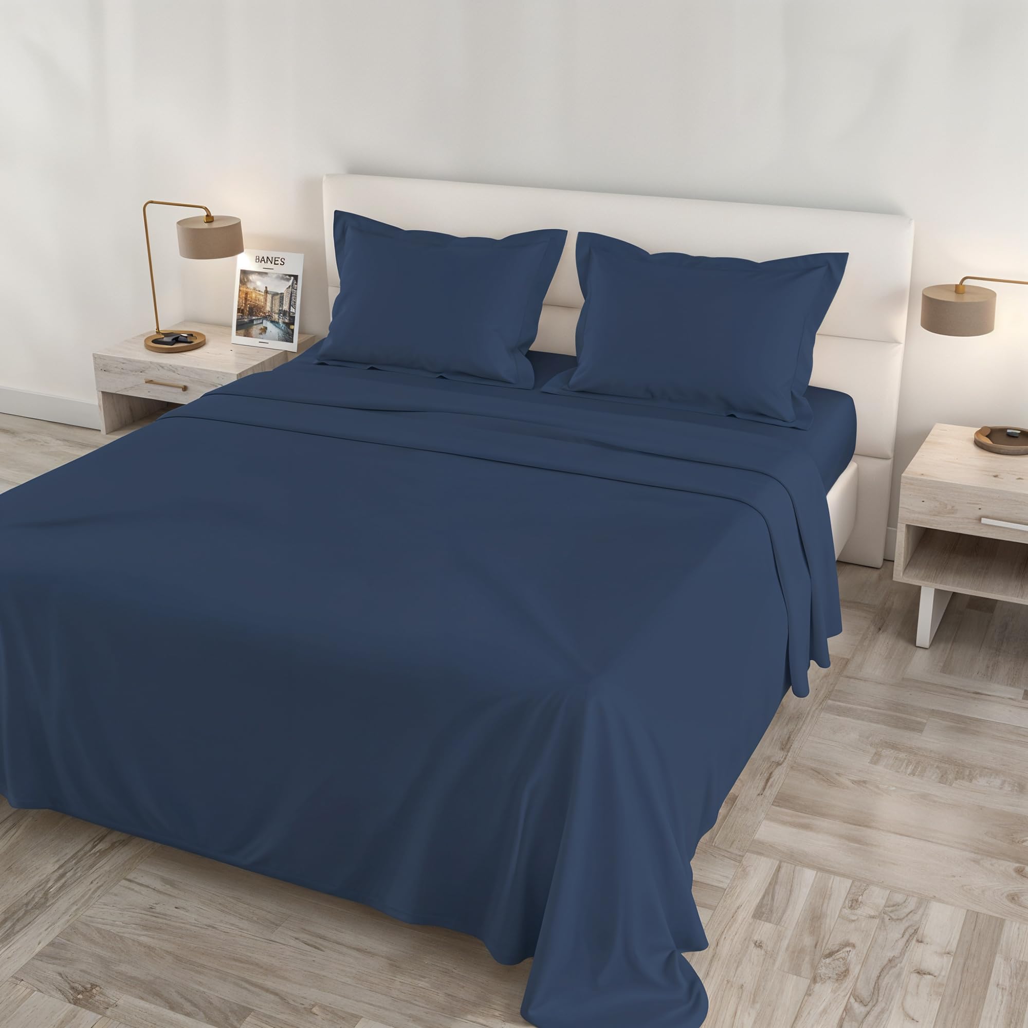 Parure de lit Cloe en coton pour lit double maxi : finis les draps qui glissent du matelas