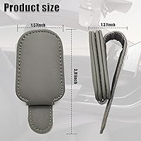Vista 2 de Sunglasses Holders for Car Sun Visor Magnetic Leather Sunglass Holder for Car Suitable for Thin Leg Glasses, Car Visor Accessories Universal for Gris