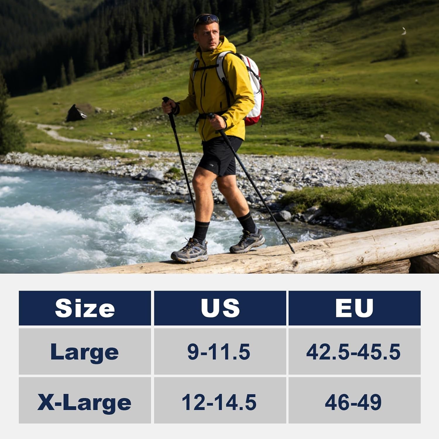 BONANGEL Thin Merino Wool Socks for Men, Mens Winter Thermal Warm Boot Dress Wool Hiking Crew Socks 3 Pairs - Image 4