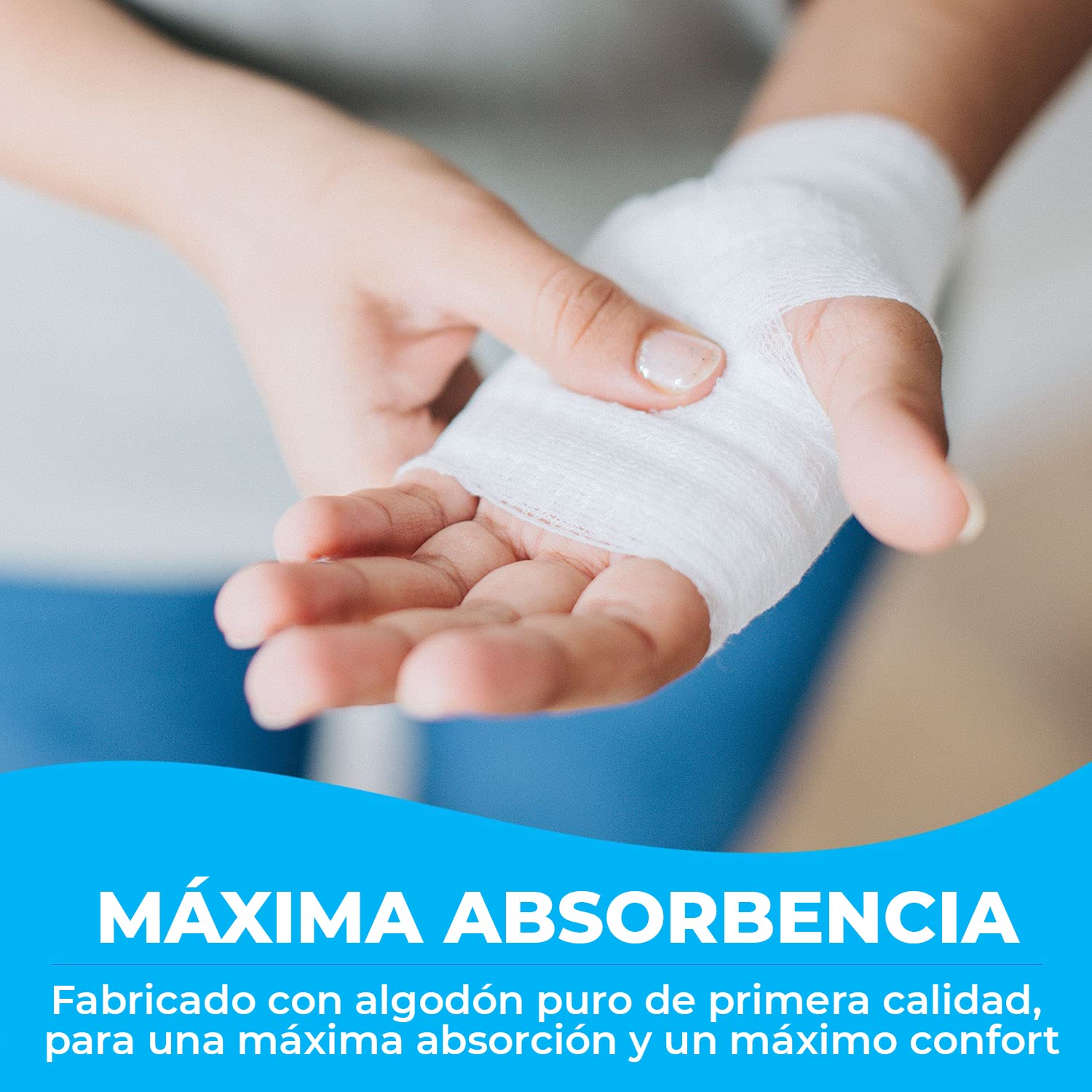 Pack de 48 Rollos de vendas de gasa de 10 cm de ancho x 5 m de longitud cada uno. Vendas elásticas de grado médico y envoltura individual para proteger heridas.