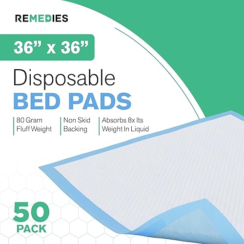 Miniatura 10 de REMEDIES Underpads - Protección de cama desechable súper absorbente grande 30 x 36 pulgadas 300oz 011oz de SAP 50 unidades