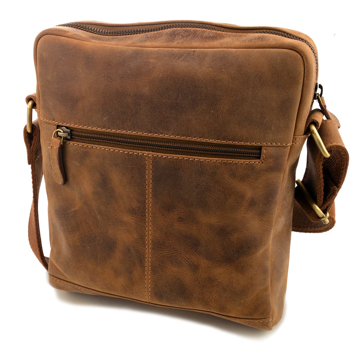 Fa.Volmer ® Borsa a tracolla piccola in pelle per uomo e donna | Borsa a tracolla in pelle di bufalo/nappa di alta qualità | marrone o nero | Modelli Stanford e Princeton