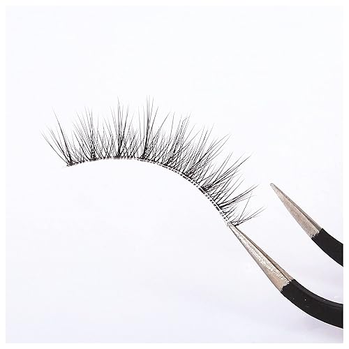 Miniatura 4 de Gmagictobo - Paquete de pestañas postizas cortas y naturales, pestañas onduladas, volumen ligero, banda transparente, suaves, paquete múltiple de 7