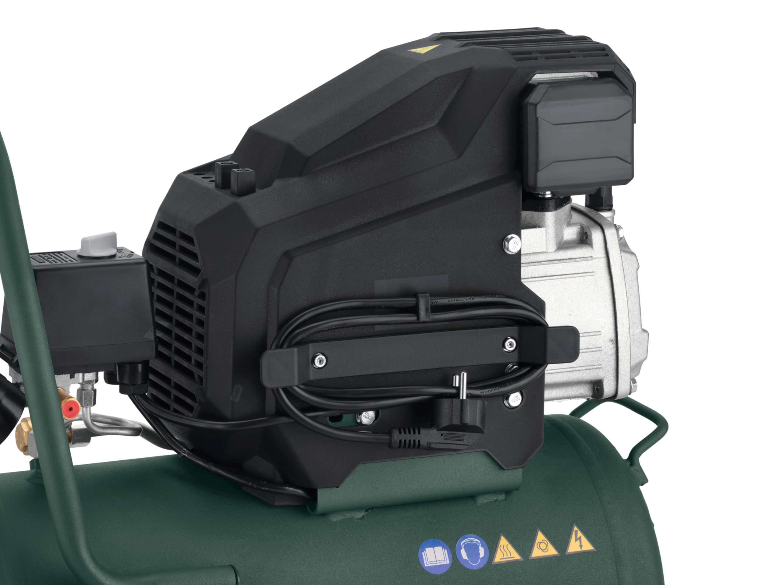 metabo Compresor Basic 200-24-80 l/min de potencia de llenado, tamaño de caldera de 24 l, compresor de aire comprimido de 8 bar, potencia de aspiración de 180 l/min, 1,2 kW – lubricado con aceite