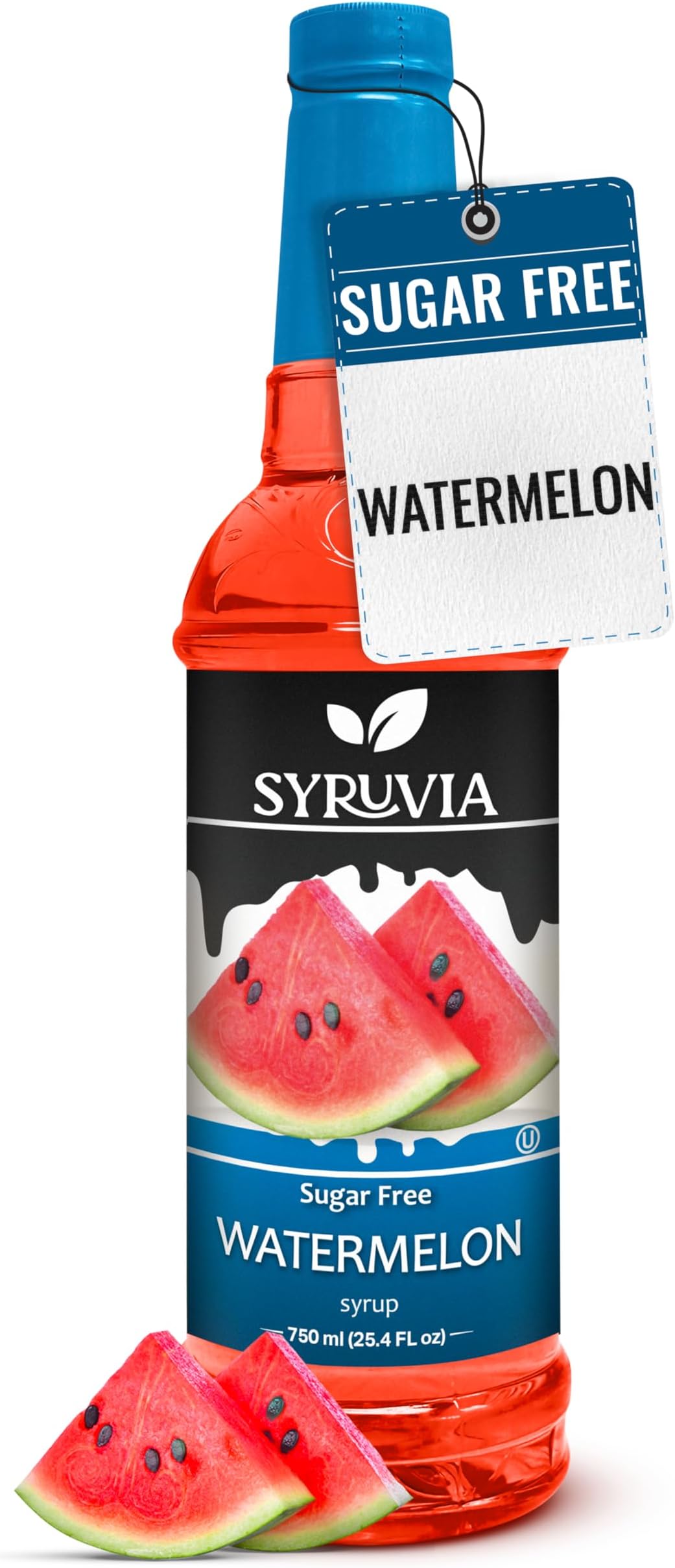 Syruvia Sugar-Free Watermelon Syrup, Flavored Syrup for Drinks, Cocktails, Lemonades, Iced Teas, and Desserts – 25.4 fl oz