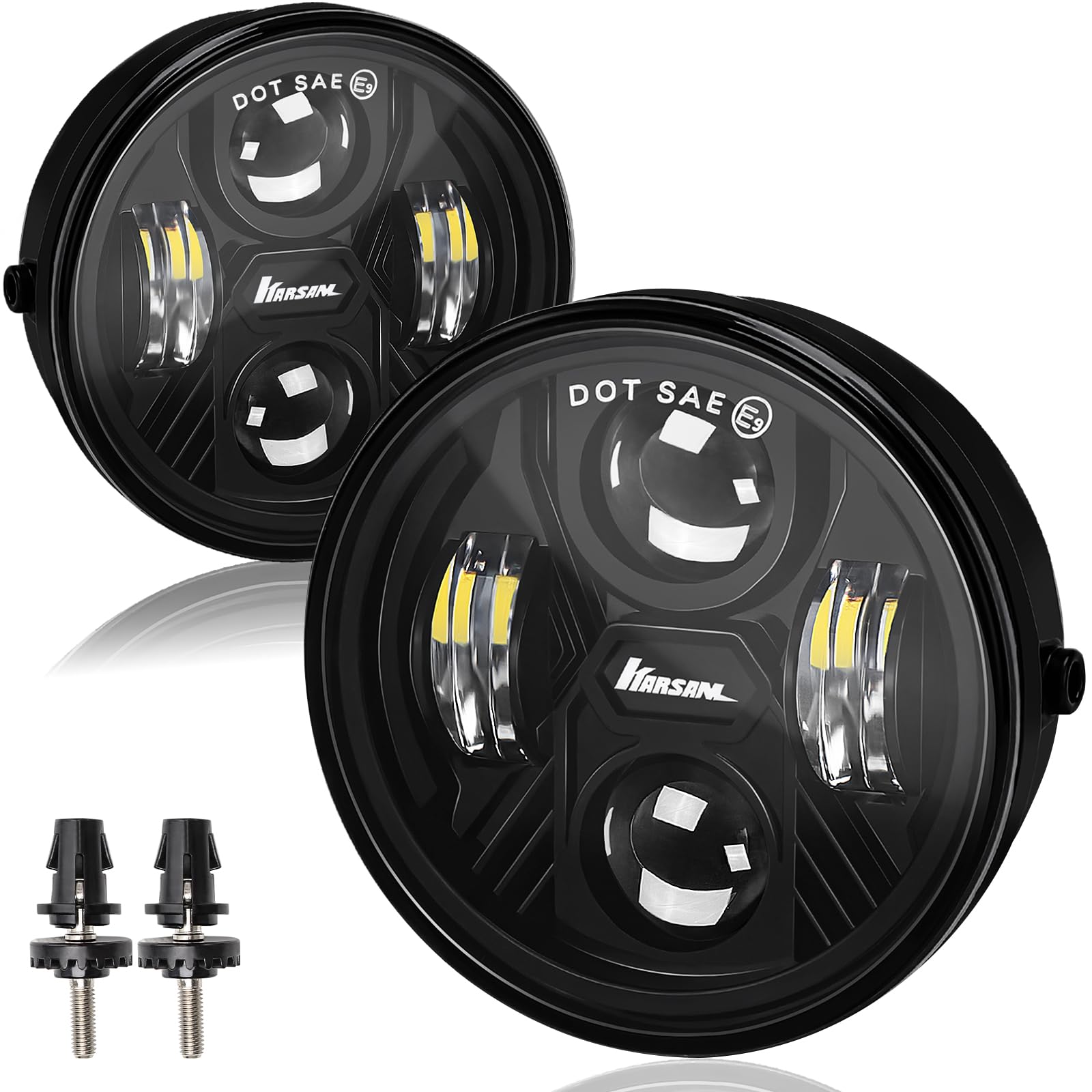 Round LED Fog Lights for 2005-2011 Toyota Tacoma, 2004-2006 Solara, 2008-2015 Sequoia, 2007-2013 Tundra Accessories, Front Bumper Driving Fog lamp Plug and Play DOT Approved Fog Light Assembly