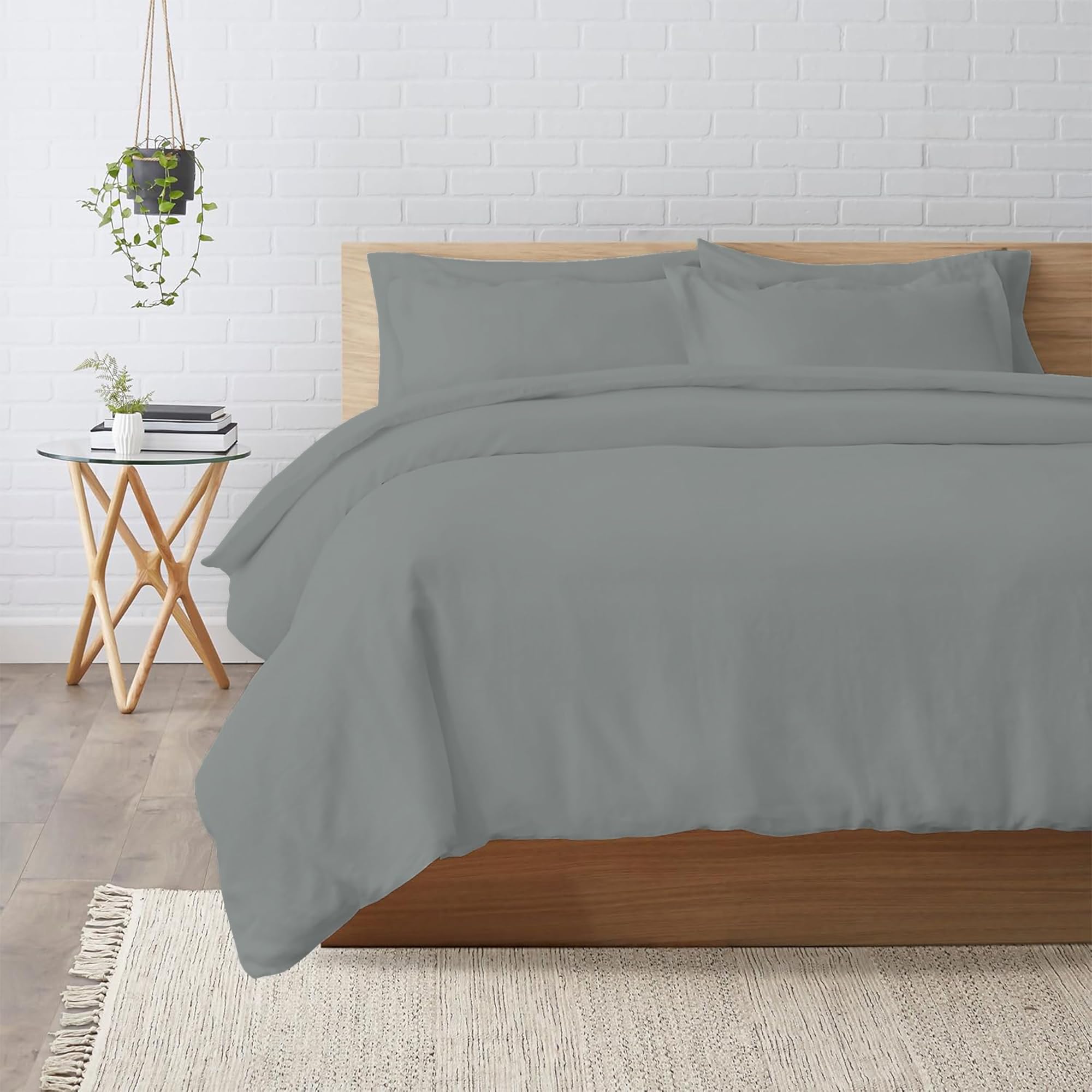 Reliancebedding Gray Double Duvet Cover Set 400Tc Egyptian Cotton With Pillowcases Bedding