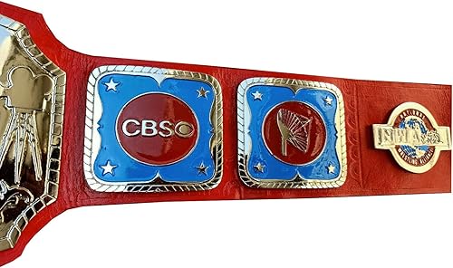 Miniatura 3 de Maxan NWA Championship - Cinturón de piel real, para adulto, color rojo, grande