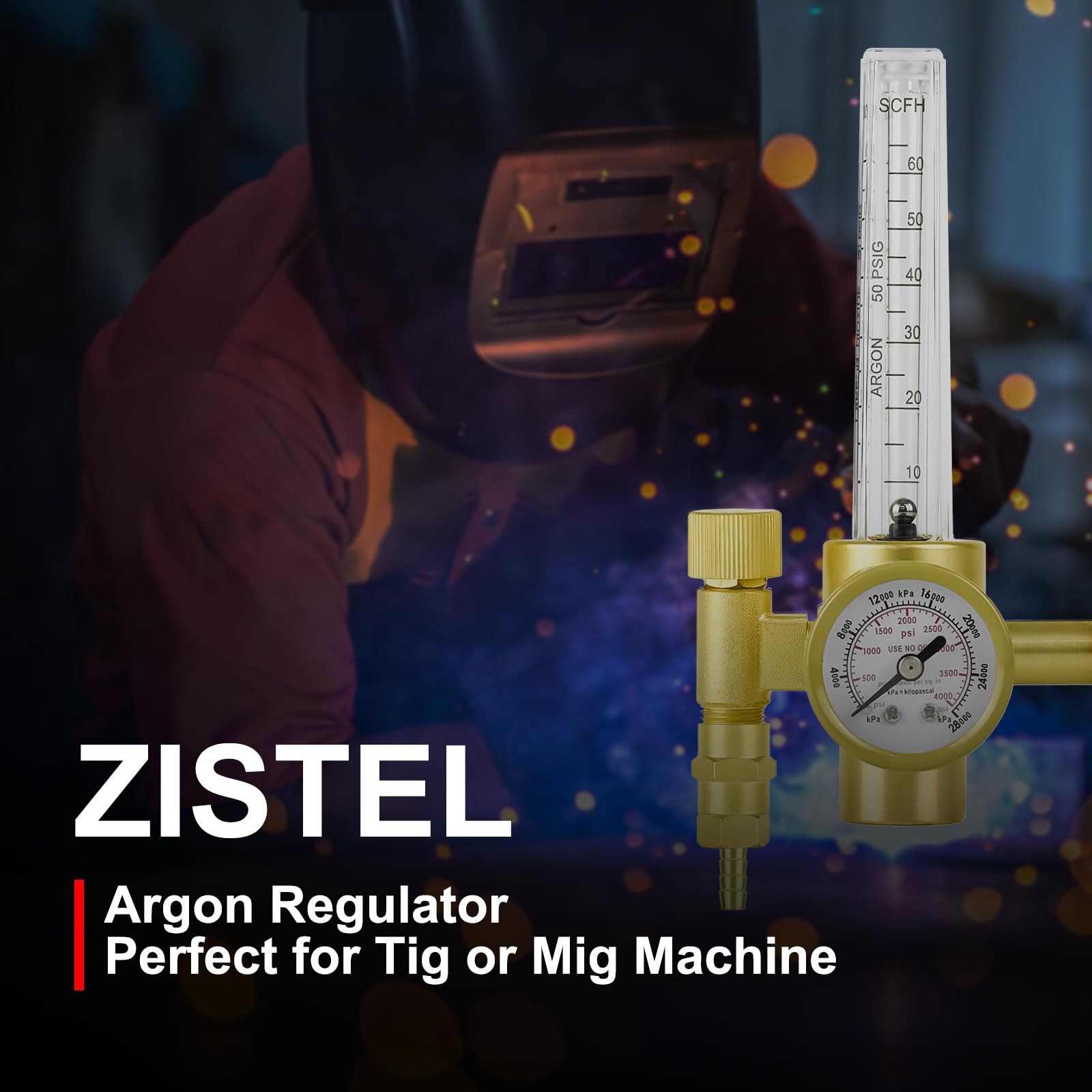 Regulator argonu CO2, miernik przepływu argonu, regulator gazu do spawania Mig Tig z wężem gazowym 10FT