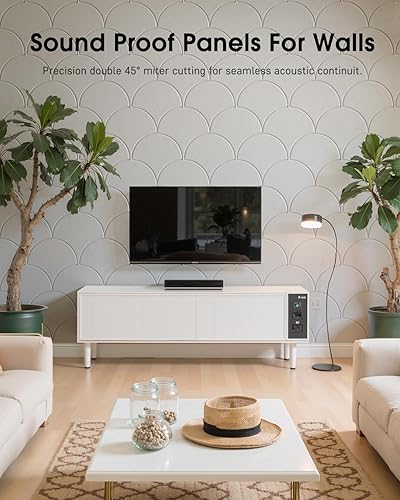Miniatura 2 de Paquete de 12 paneles de espuma a prueba de sonido para paredes, paneles acústicos autoadhesivos, paneles a prueba de sonido de 12 x 12 x 0.4