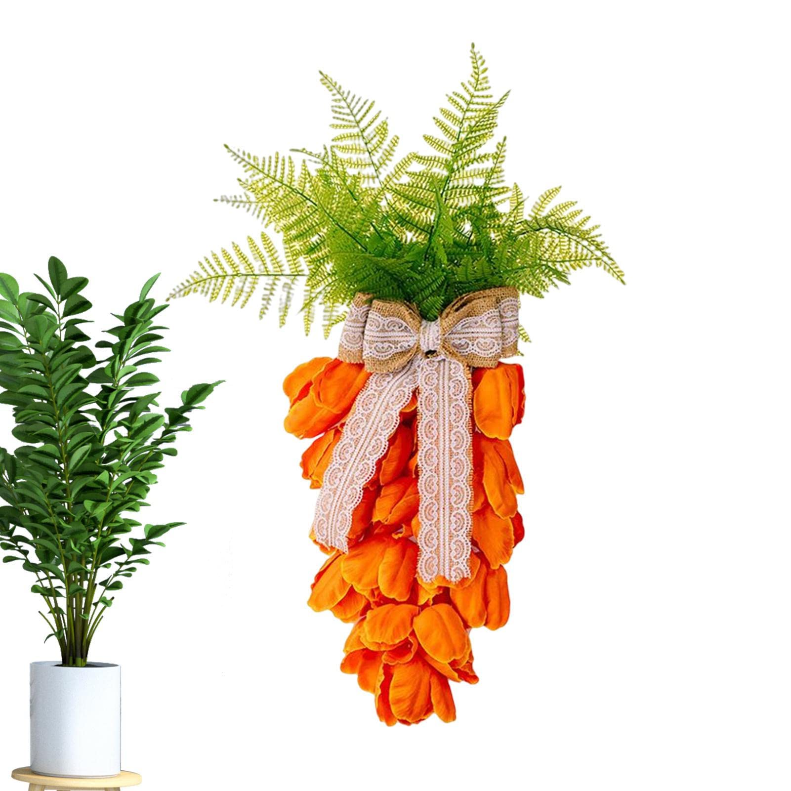 Couronne de Pâques orange lumineuse pour décorer une façade sombre sans effort
