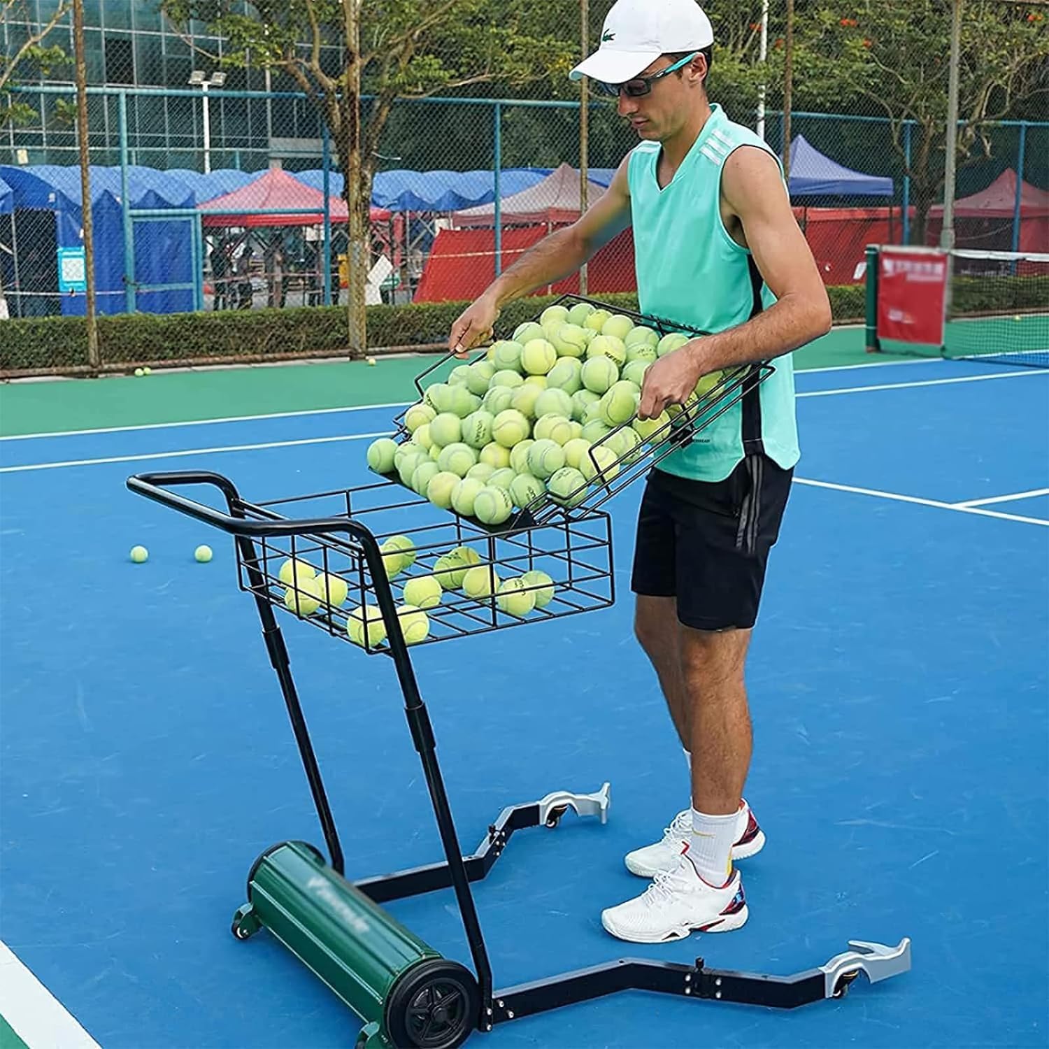 Carrello da collezione per palline da tennis Easy Collection, contiene 290 palline, per allenarsi e allenarsi